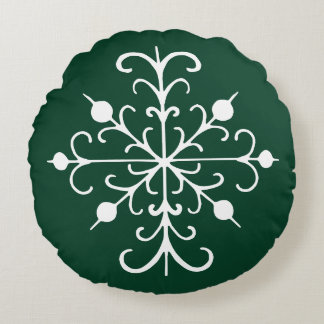 Coussins Ronds Oreiller flocon de neige vert rond