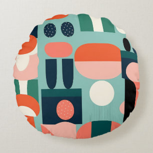 Coussins Ronds Oreiller géométrique rétro demi-cercle