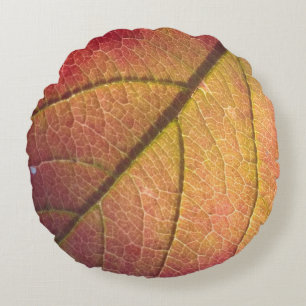 Coussins Ronds Oreiller Jaune Et Rouge À Leaf De Chute