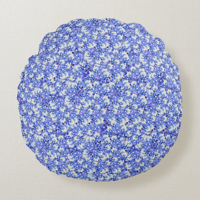 Coussins Ronds Oreiller jeté à fleurs de Bluebonnet (Devant)