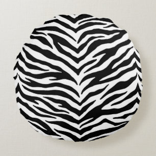 Coussins Ronds Oreiller jeté à motif zèbre