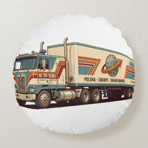 Coussins Ronds Oreiller jeté de camion semi-vintage rétro