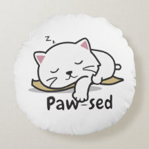 Oreiller jeté de chat endormi – Déco de nappe douc