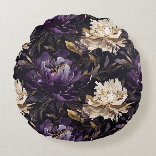 Coussins Ronds Oreiller jeté floral (Devant)