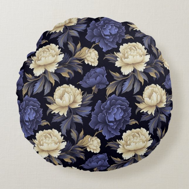 Coussins Ronds Oreiller jeté floral (Devant)