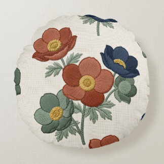 Coussins Ronds Oreiller jeté floral botanique moderne
