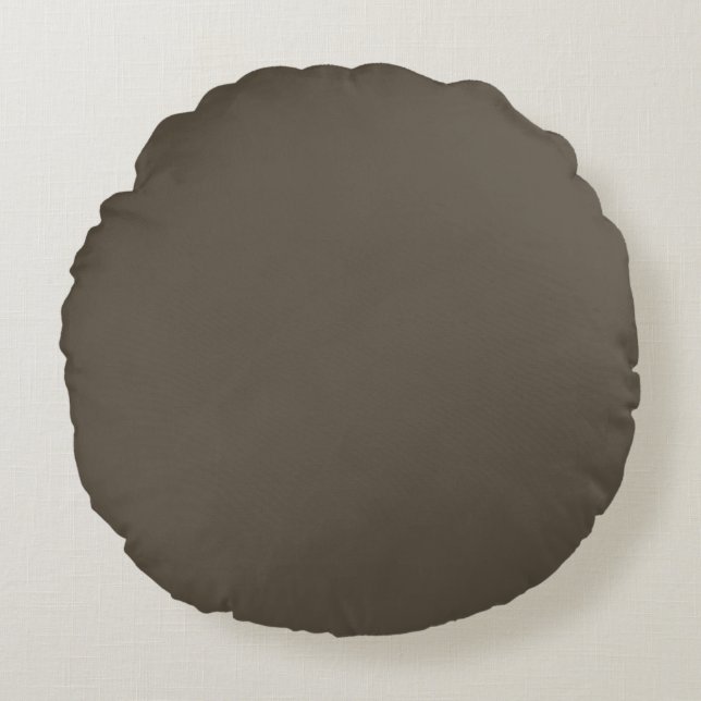 Coussins Ronds Oreiller jeté marron uni - Forest Profond - Rond (Devant)