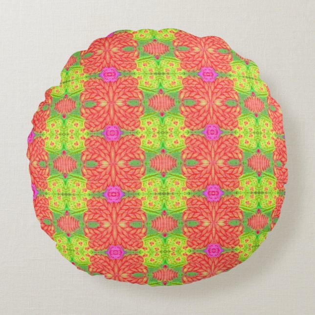Coussins Ronds Oreiller jeté rond fruité d'été (Devant)