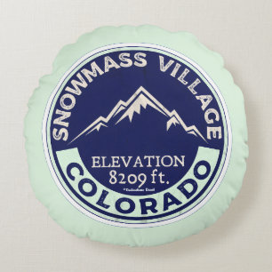 Coussins Ronds Oreiller jeté Ski Snowmass CO