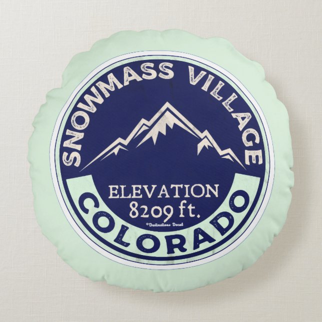 Coussins Ronds Oreiller jeté Ski Snowmass CO (Devant)