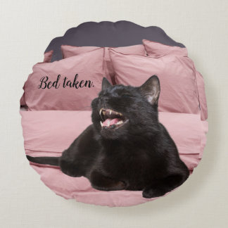 Coussins Ronds Oreiller Laughing Chat Noir