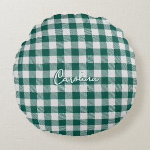 Coussins Ronds Oreiller motif carré vert