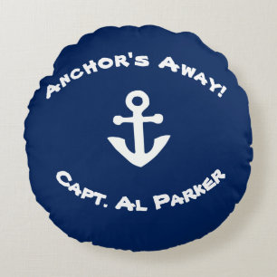 Coussins Ronds Oreiller nautique personnalisé Anchor's Away