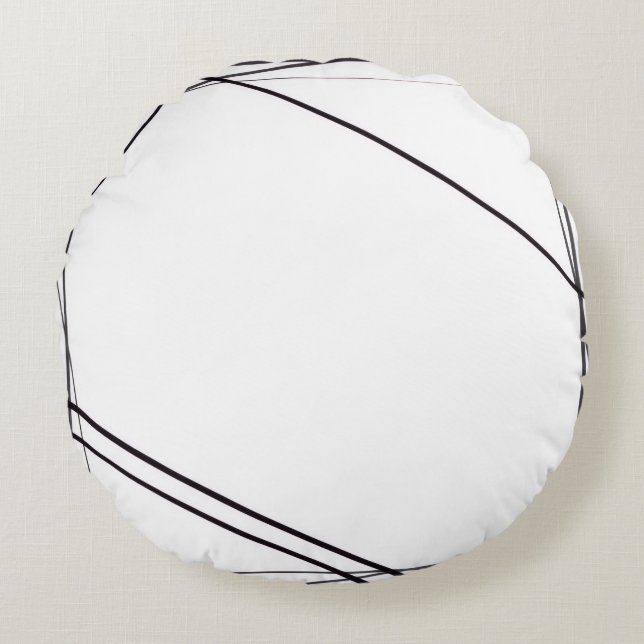 Coussins Ronds Oreiller noir et blanc (Devant)