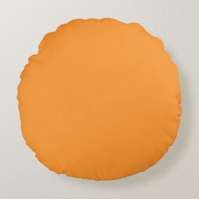 Coussins Ronds oreiller orange uni de couleur unie (Devant)