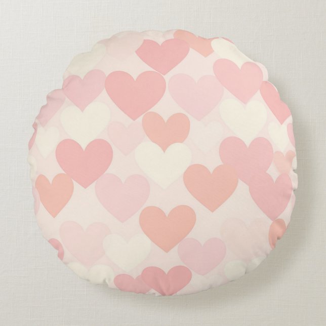 Coussins Ronds Oreiller personnalisé d'amour – Cœur romantique De (Devant)