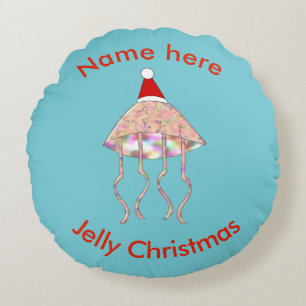Coussins Ronds Oreiller personnalisé Méduse Fête de Noël