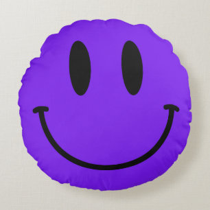 Coussins Ronds Oreiller rond à jeter visage violet