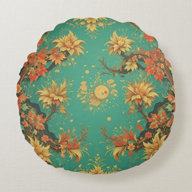 Coussins Ronds oreiller rond à motif chinois (Devant)