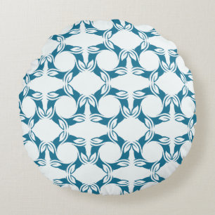 Coussins Ronds Oreiller rond à motif de feuilles de teal moderne