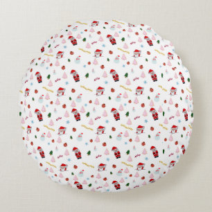 Coussins Ronds Oreiller rond à motif de Noël