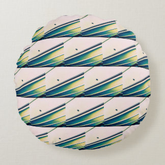 Coussins Ronds Oreiller rond abstrait motif bateau en bleu
