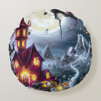 Coussins Ronds Oreiller rond aquarelle Witch House