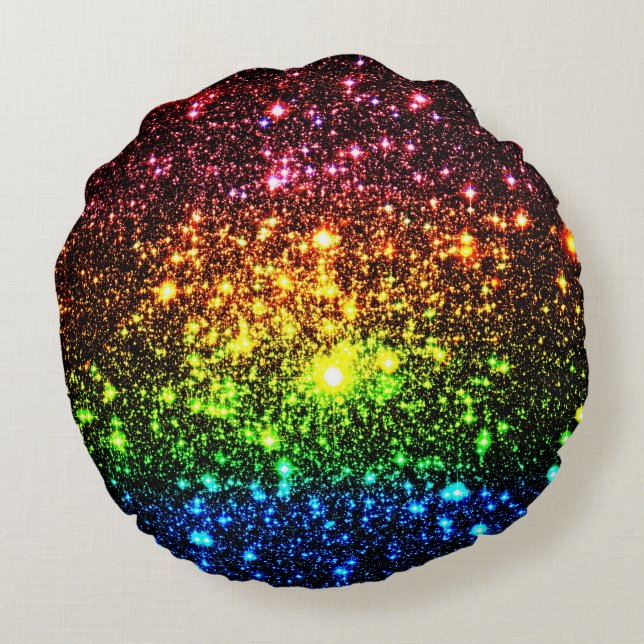 Coussins Ronds Oreiller rond arc-en-ciel foncé (Dos)