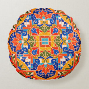 Coussins Ronds Oreiller rond avec design bohème