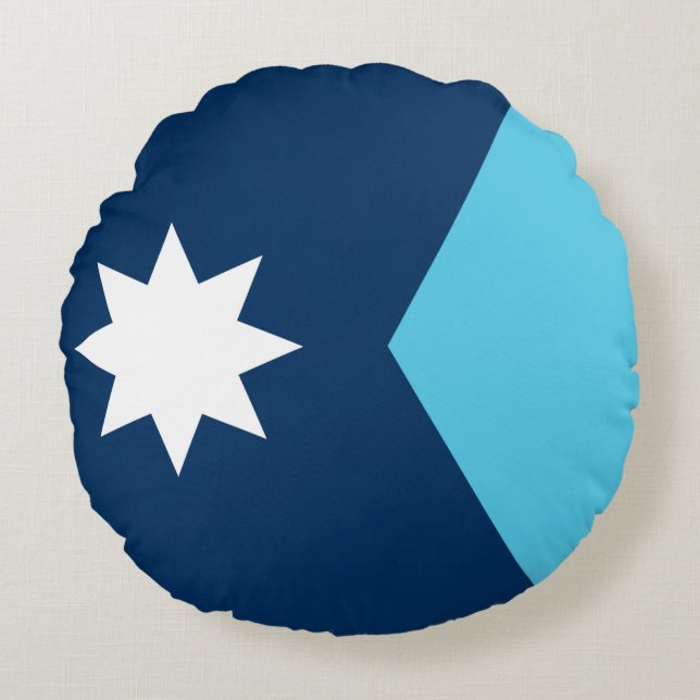 Coussins Ronds Oreiller rond avec le drapeau du Minnesota (Devant)