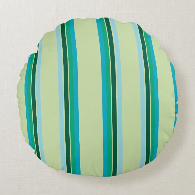 Coussins Ronds Oreiller rond avec rayures (Devant)