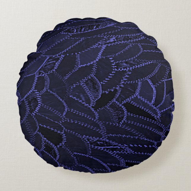 Coussins Ronds Oreiller rond bleu indigo (Devant)