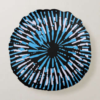 Coussins Ronds Oreiller rond bleu moderne