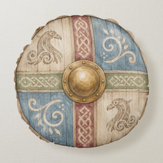 Coussins Ronds Oreiller rond bouclier Viking (Devant)