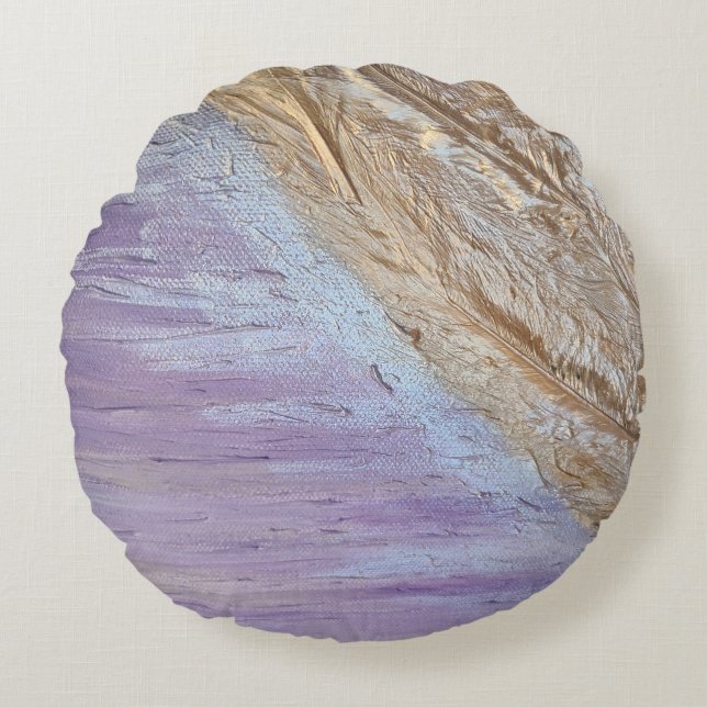 Coussins Ronds Oreiller rond brossé en polyester sur mesure (16 p (Devant)