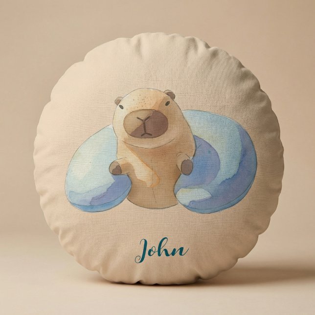 Coussins Ronds Oreiller Rond Capybara – pour les petits fans de c (Créateur téléchargé)