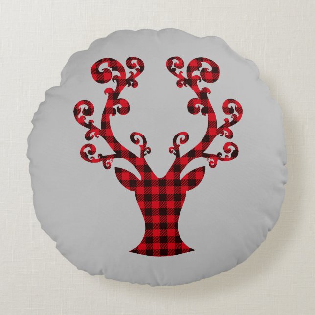 Coussins Ronds Oreiller rond - Cerf de fête (Devant)