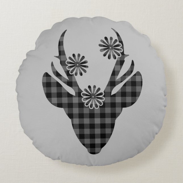 Coussins Ronds Oreiller rond - Cerfs de fête (Devant)