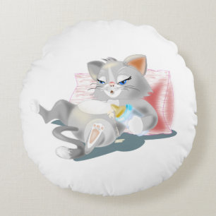 Coussins Ronds Oreiller rond chat bébé