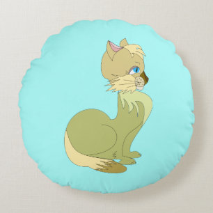 Coussins Ronds Oreiller Rond Chat Mignon