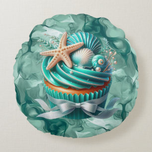Coussins Ronds Oreiller rond Cupcake Coquillage Menthe Tropicale