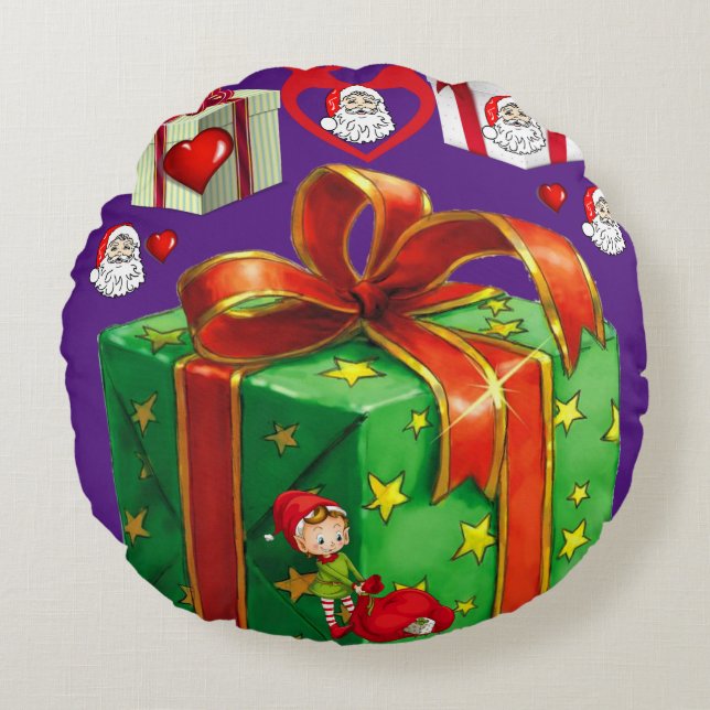 Coussins Ronds Oreiller rond de Noël (Devant)