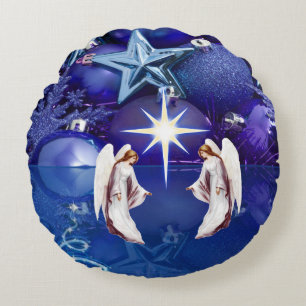 Coussins Ronds Oreiller rond de Noël, Ange de Noël