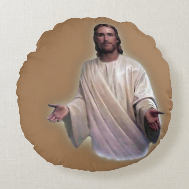 Coussins Ronds Oreiller rond de Noël, Jésus-Christ (Devant)