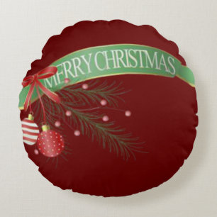Coussins Ronds Oreiller rond de Noël, Joyeux Noël