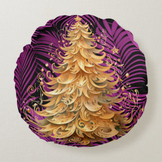 Coussins Ronds Oreiller rond de Noël Tropical