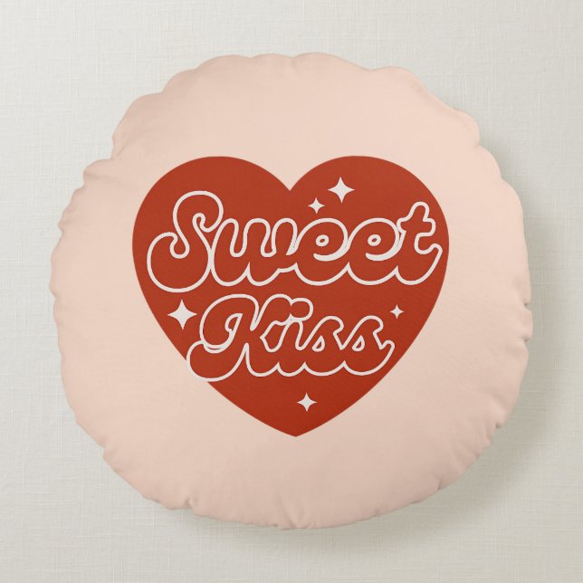 Coussins Ronds Oreiller Rond Doux Baiser (Devant)