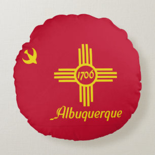 Coussins Ronds Oreiller rond drapeau d'Albuquerque, Nouveau-Mexiq