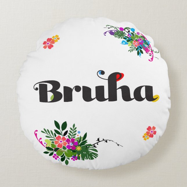 Coussins Ronds Oreiller rond drôle de bruha boho philippin vin (Devant)