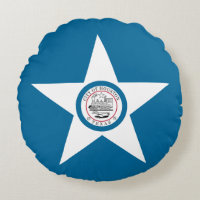Oreiller rond du drapeau de la ville de Houston, T